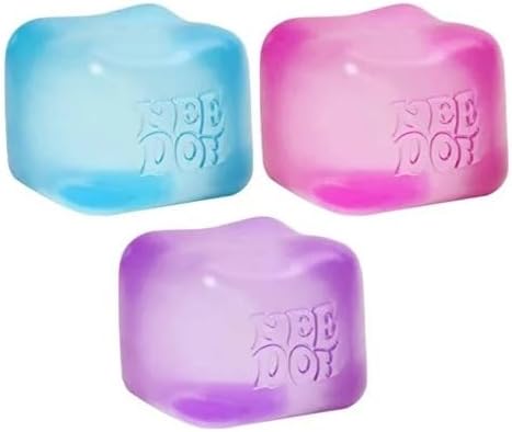 Schylling NeeDoh Nice Cube Squishy Sensory Fidget Toy, Assorted Colours, 5.7 cm, Stress Relief for Kids and Adults