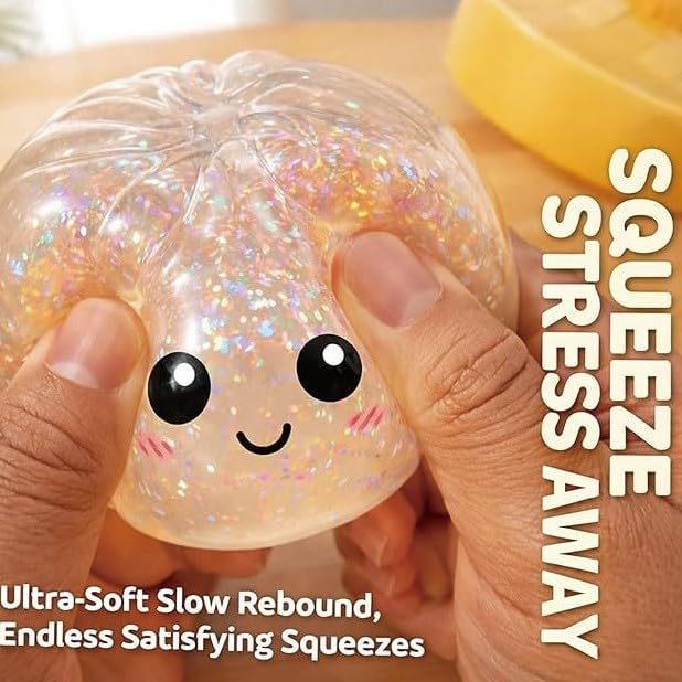 Random Dumpling Squishies Mystery Box, 11 Colors Random Mystery Glitter Dumpling Squishies Toy Gift Box, Colorful Stress Balls Fidget Sensory Toy Desk Toys for Kids Adults (1 pcs)