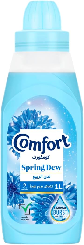 منعم الاقمشة من كومفورت، ندى الربيع، مع تقنية فريش برست لعطر يدوم طويلا وملابس ناعمة، 4 لتر × 2