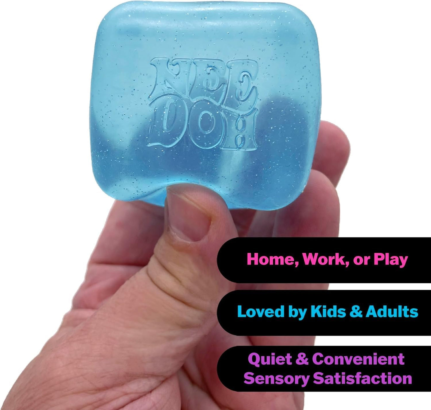 Schylling NeeDoh Nice Cube Squishy Sensory Fidget Toy, Assorted Colours, 5.7 cm, Stress Relief for Kids and Adults