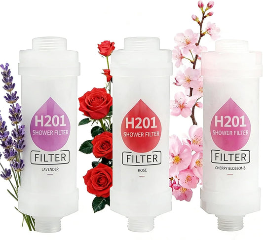 3Pcs Vitamin Shower Filter(Lavender+Rose+Cherry Blossom),Aromatherapy Softener Purifier,Filters Contaminants, Anti Hair Loss, Chlorine Removal - Rust Removal, Relaxing Aromatherapy, Easy Installation