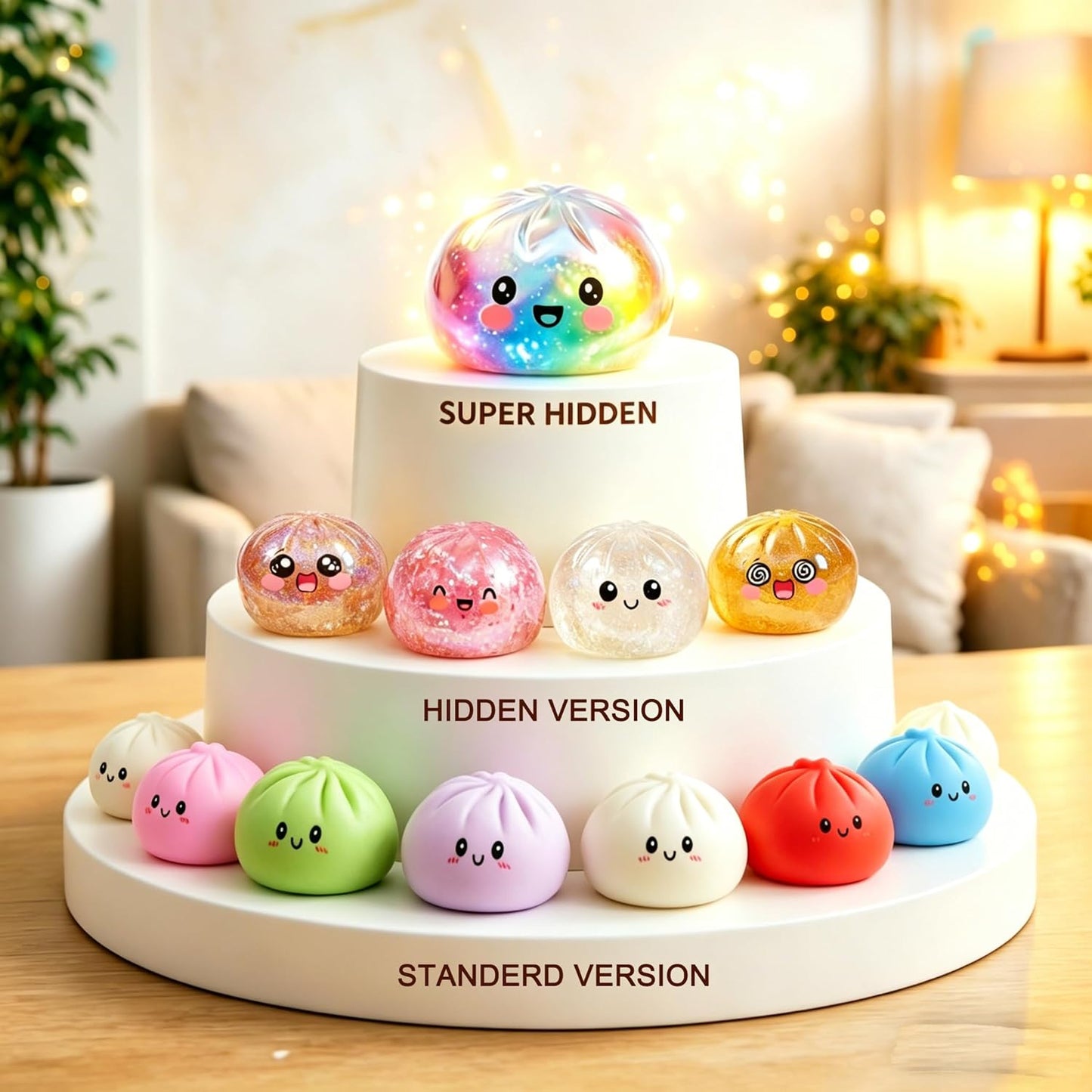 Random Dumpling Squishies Mystery Box, 11 Colors Random Mystery Glitter Dumpling Squishies Toy Gift Box, Colorful Stress Balls Fidget Sensory Toy Desk Toys for Kids Adults (1 pcs)